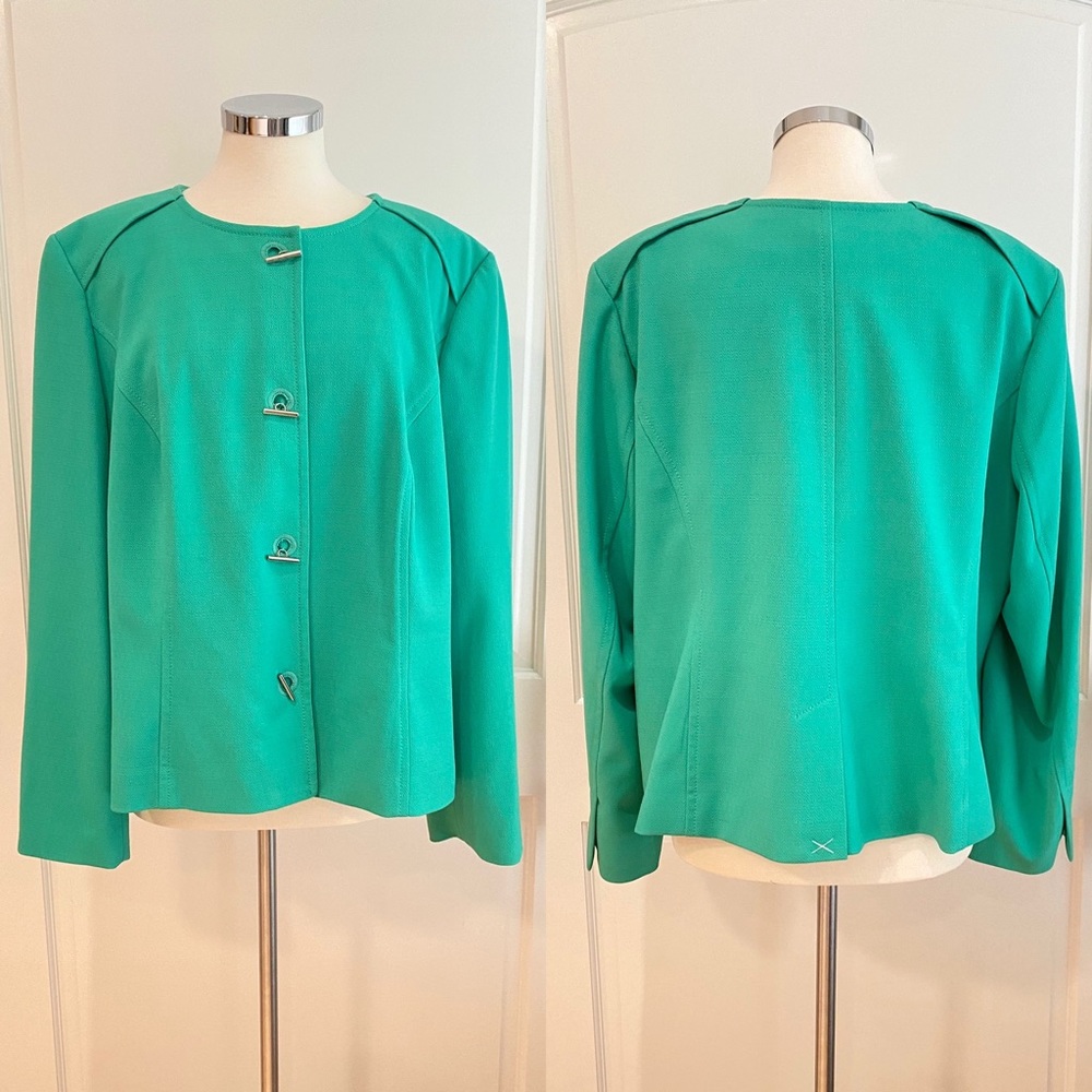 Lane Bryant Green Toggle Button Blazer Jacket Size 24